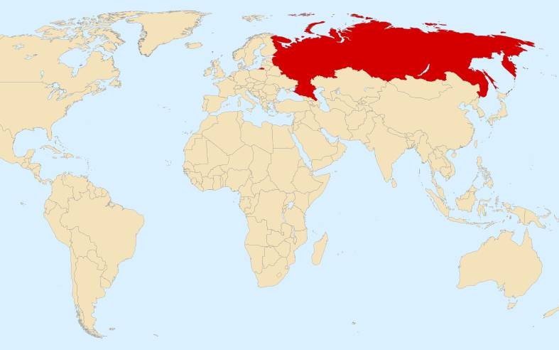 Mapa de la Rusia actual