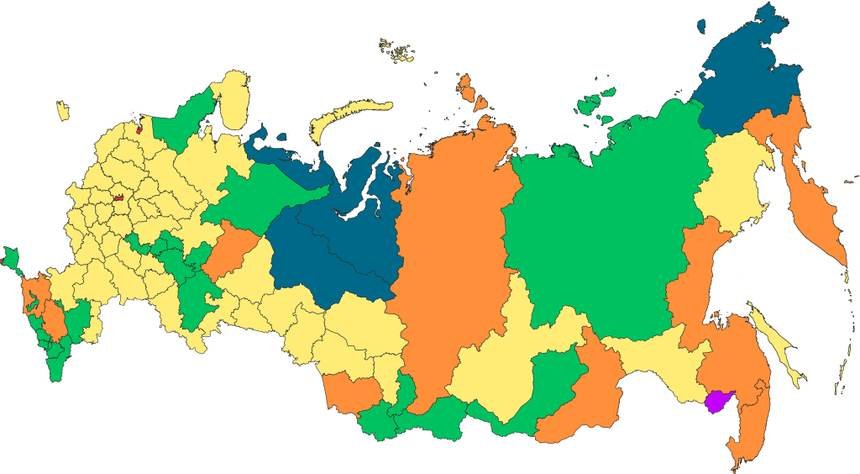 Mapa de Rusia, El mapa de Rusia en la actualidad